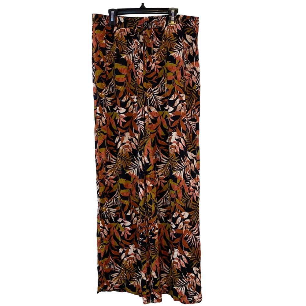 NWT Minx Floral Tropical Rayon Wide Leg Palazzo Pants